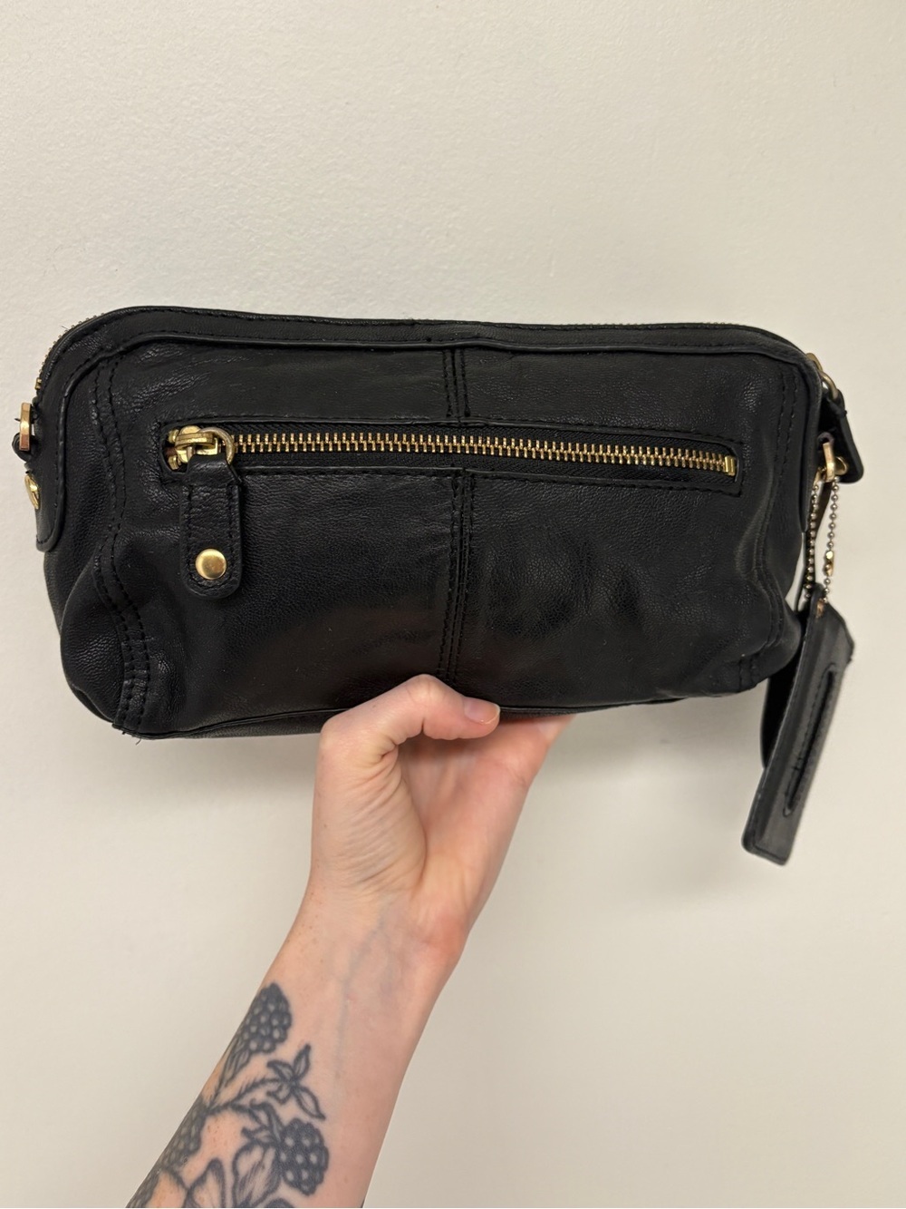 Salad Black Leather Baguette Bag with Accessories and Original Care Card - Picture 2 of 16